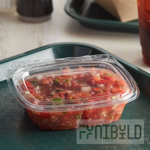 Dart ClearPac SafeSeal 8 oz. Tamper-Resistant, Tamper-Evident Hinged Container with Flat Lid - 200/Case