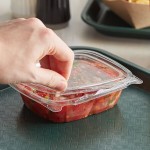 Dart ClearPac SafeSeal 8 oz. Tamper-Resistant, Tamper-Evident Hinged Container with Flat Lid - 200/Case Dart ClearPac SafeSeal 8 oz. Tamper-Resistant, Tamper-Evident Hinged Container with Flat Lid - 200/Case