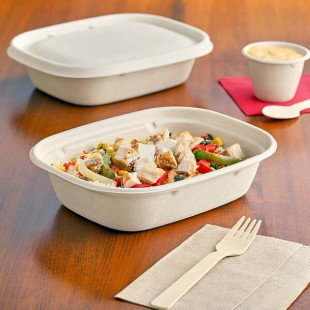 World Centric 30 oz. PLA Lined Compostable Fiber Box - 400/Case