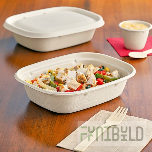 World Centric 30 oz. PLA Lined Compostable Fiber Box - 400/Case