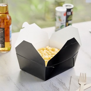 Choice Black Microwavable Folded Paper #8 Take-Out Container 6
