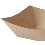 Bagcraft Packaging 300696 1 lb. EcoCraft Grease-Proof Natural Kraft Food Tray - 250/Pack
