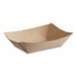 Bagcraft Packaging 300696 1 lb. EcoCraft Grease-Proof Natural Kraft Food Tray - 250/Pack