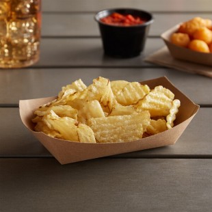 #100 1 lb. Natural Eco-Kraft Customizable Paper Food Tray - 1,000/Case
