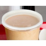 Choice 16 oz. Medley Double Poly-Coated Paper Soup / Hot Food Cup with Vented Plastic Lid - 25/Pack