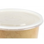 Choice 16 oz. Medley Double Poly-Coated Paper Soup / Hot Food Cup with Vented Plastic Lid - 25/Pack