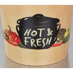 Choice 16 oz. Medley Double Poly-Coated Paper Soup / Hot Food Cup with Vented Plastic Lid - 25/Pack