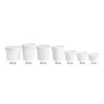 Choice 16 oz. White Double Poly-Coated Paper Food Cup with Vented Paper Lid - 250/Case Choice 16 oz. White Double Poly-Coated Paper Food Cup with Vented Paper Lid - 250/Case