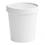 Choice 16 oz. White Double Poly-Coated Paper Food Cup with Vented Paper Lid - 250/Case Choice 16 oz. White Double Poly-Coated Paper Food Cup with Vented Paper Lid - 250/Case