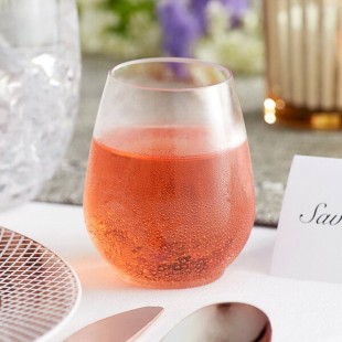 Visions 4 oz. Clear Plastic Stemless Wine Sampler Glass - 64/Case