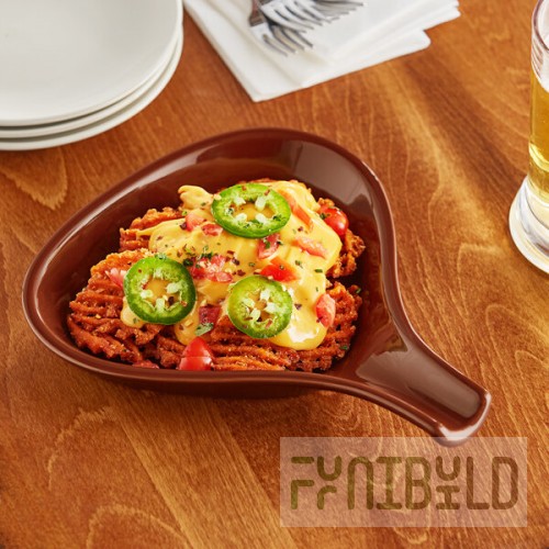 Acopa 18 oz. Brown Stoneware Fry Pan Server - 12/Case