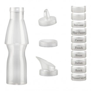 Bon Chef Smart Bowl 32 oz. 6-Count Polycarbonate Salad Dressing Bottle Set with Lids, Caps, and Name Clips Bon Chef Smart Bowl 32 oz. 6-Count Polycarbonate Salad Dressing Bottle Set with Lids, Caps, and Name Clips