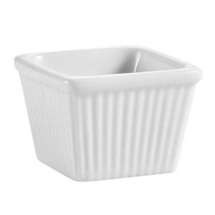 CAC RKF-SQ4 4 oz. White China Square Fluted Ramekin - 48/Case CAC RKF-SQ4 4 oz. White China Square Fluted Ramekin - 48/Case