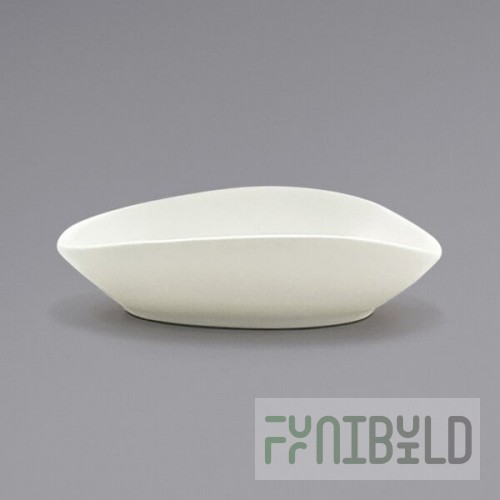 Front of the House Tides 6 oz. Semi-Matte Scallop Oval Porcelain Ramekin - 6/Case