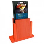 Menu Solutions WDMH-WET Mandarin Wood Menu Holder with 4