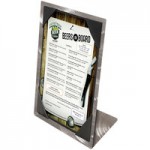 Menu Solutions MTCL-46 Alumitique Aluminum Menu Tent with Clip - Brushed Finish - 4 Menu Solutions MTCL-46 Alumitique Aluminum Menu Tent with Clip - Brushed Finish - 4