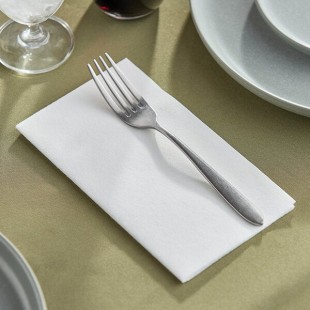 Choice Premium White Customizable Linen-Feel 1/8 Fold Dinner Napkin - 300/Case