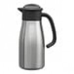 Service Ideas Portion Control Server 23.7 oz. Stainless Steel Insulated Coffee Carafe / Server with Black Lid 700NK-N