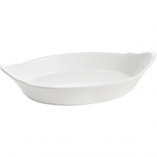 TableCraft CW1710W 28 oz. White Oval Au Gratin Dish TableCraft CW1710W 28 oz. White Oval Au Gratin Dish