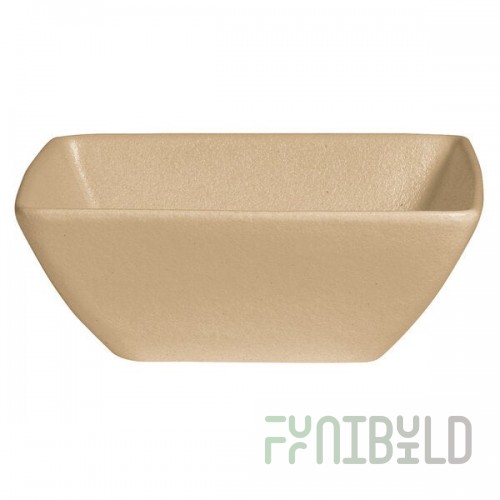 G.E.T. Enterprises BSD26LT Bugambilia 5.9 Qt. Classic Textured Finish Latte Resin-Coated Aluminum Square Serving Bowl