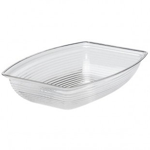 Cambro 2.9 Qt. Clear Camwear® Rectangular Ribbed Bowl Cambro 2.9 Qt. Clear Camwear® Rectangular Ribbed Bowl