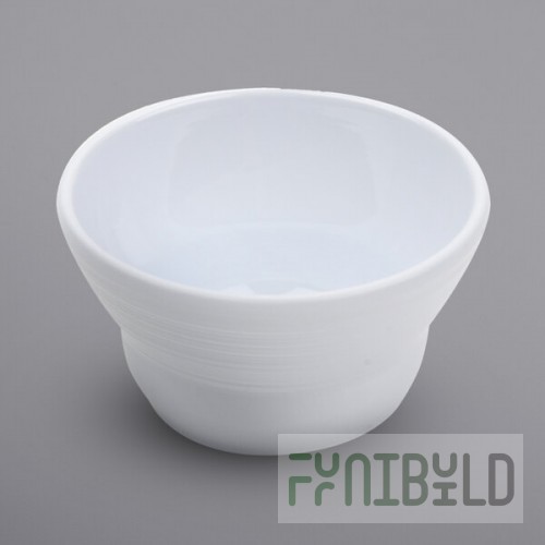 GET B-5-MN-W Minski 5 oz. White Glazed White Textured Rim Melamine Fruit Bowl - 24/Case