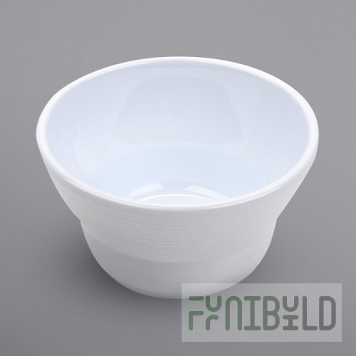 GET B-14-MN-W Minski 16 oz. White Glazed Textured Rim Melamine Bowl - 12/Case