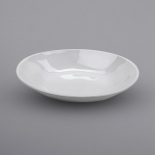GET B-42-AM-W Arctic Mill 1.3 Qt. White Glazed Irregular Round Bowl - 12/Case