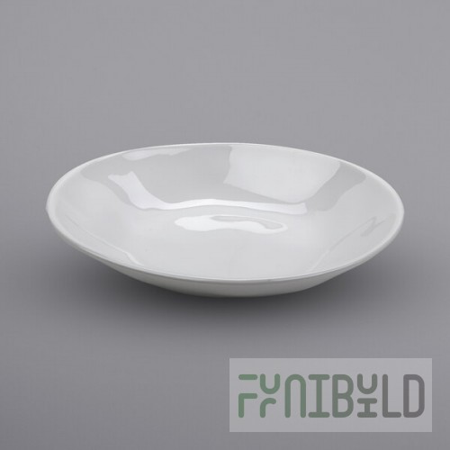 GET B-42-AM-W Arctic Mill 1.3 Qt. White Glazed Irregular Round Bowl - 12/Case