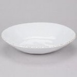 GET B-42-AM-W Arctic Mill 1.3 Qt. White Glazed Irregular Round Bowl - 12/Case