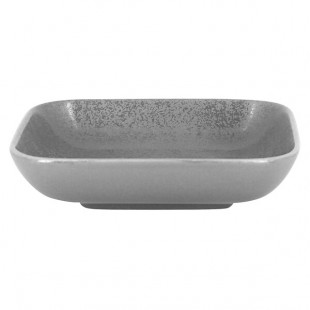 RAK Porcelain Shale 11 oz. Gray Square Porcelain Dish - 12/Case