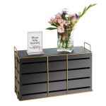 Cal-Mil 22087-13-90 Empire Rectangle Black Metal Riser - 20 Cal-Mil 22087-13-90 Empire Rectangle Black Metal Riser - 20