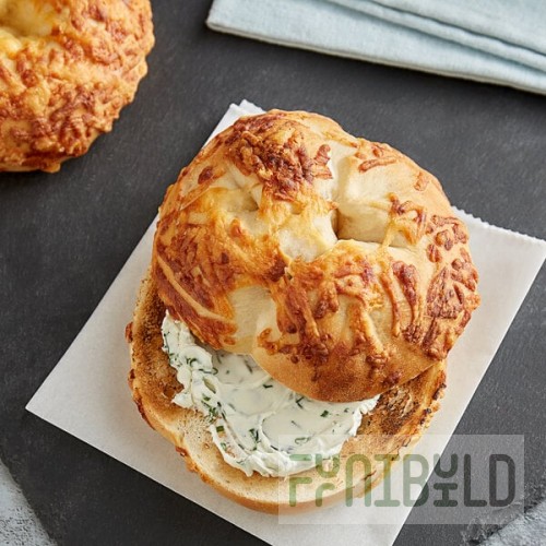 Original Bagels Tribute Baking Company New York Style Asiago Cheese Bagel 4 oz. - 90/Case