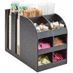 Cal-Mil 3569-6-13 Black Plastic Condiment Holder with Removable Compartments - 13 1/4