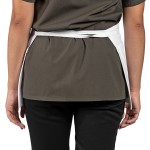 Uncommon Chef 3067 White Customizable Waist Apron with 3 Pockets - 11 Uncommon Chef 3067 White Customizable Waist Apron with 3 Pockets - 11