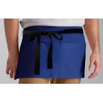 Choice Royal Blue Poly-Cotton Waist Apron with Black Webbing and 3 Pockets - 12 Choice Royal Blue Poly-Cotton Waist Apron with Black Webbing and 3 Pockets - 12