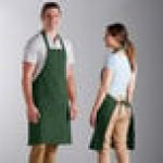 Choice Hunter Green Poly-Cotton Standard Bib Apron with 2 Pockets - 34 Choice Hunter Green Poly-Cotton Standard Bib Apron with 2 Pockets - 34