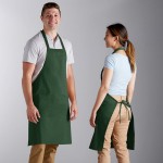 Choice Hunter Green Poly-Cotton Standard Bib Apron with 2 Pockets - 34 Choice Hunter Green Poly-Cotton Standard Bib Apron with 2 Pockets - 34