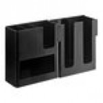 Choice Black 6-Section Countertop Cup, Lid and Napkin Organizer