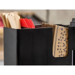 Choice Black 6-Section Countertop Cup, Lid and Napkin Organizer