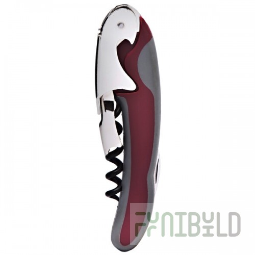 Franmara 3188-03 Binary Two-Lever Waiter's Corkscrew with Burgundy / Gray Handle
