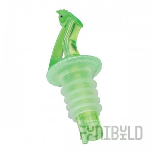 Precision Pours 999 SG F Shamrock Green Free Flow Liquor Pourer with Fliptop - 12/Pack