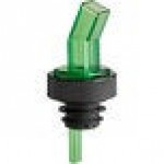 Choice Green Screened Liquor Pourer with Black Collar - 12/Pack