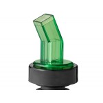 Choice Green Screened Liquor Pourer with Black Collar - 12/Pack
