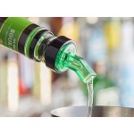 Choice Green Screened Liquor Pourer with Black Collar - 12/Pack