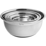 Choice Standard Stainless Steel Mixing Bowl Set with Silicone Bottom - 5/Set