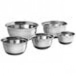 Choice Standard Stainless Steel Mixing Bowl Set with Silicone Bottom - 5/Set