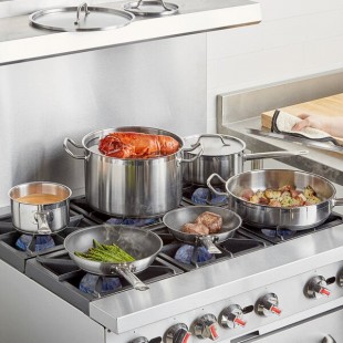 Vigor SS1 Series 10-Piece Induction Ready Stainless Steel Cookware Set with 2 Sauce Pans, 5 Qt. Saute, 2 Fry Pans, and 12 Qt. Stock Pot Vigor SS1 Series 10-Piece Induction Ready Stainless Steel Cookware Set with 2 Sauce Pans, 5 Qt. Saute, 2 Fry Pans, and 12 Qt. Stock Pot