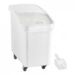 Baker's Lane 30 Gallon / 480 Cup Mobile Triple Ingredient Bin - Blue / White / Yellow Baker's Lane 30 Gallon / 480 Cup Mobile Triple Ingredient Bin - Blue / White / Yellow