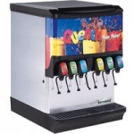 Servend 2706076 SV-175 8 Valve Sanitary Lever Countertop Ice/Beverage Dispenser with 175 lb. Ice Storage with Internal Carbonator